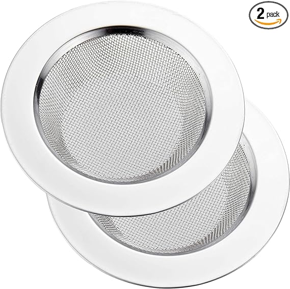 2 PCS Stainless Steel Kitchen Sink Strainer, Wide Rim, 4.5” Diameter, Anti-Clogging